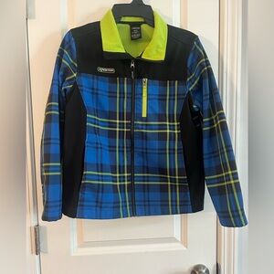 Mountain Xpedition Vibrant Blue and Lime Plaid Jacket